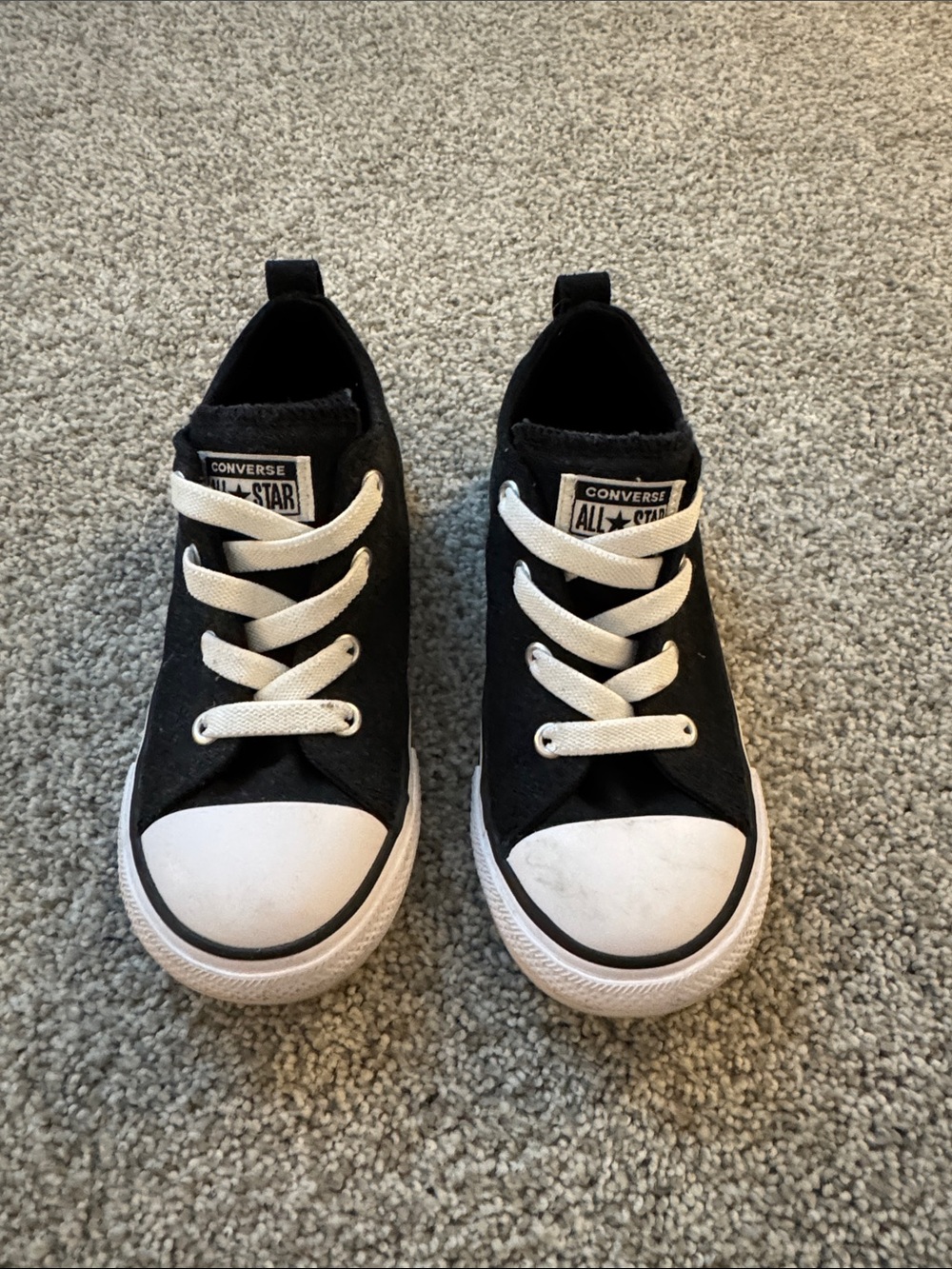 Converse Kids Black and White Low Top Sneakers